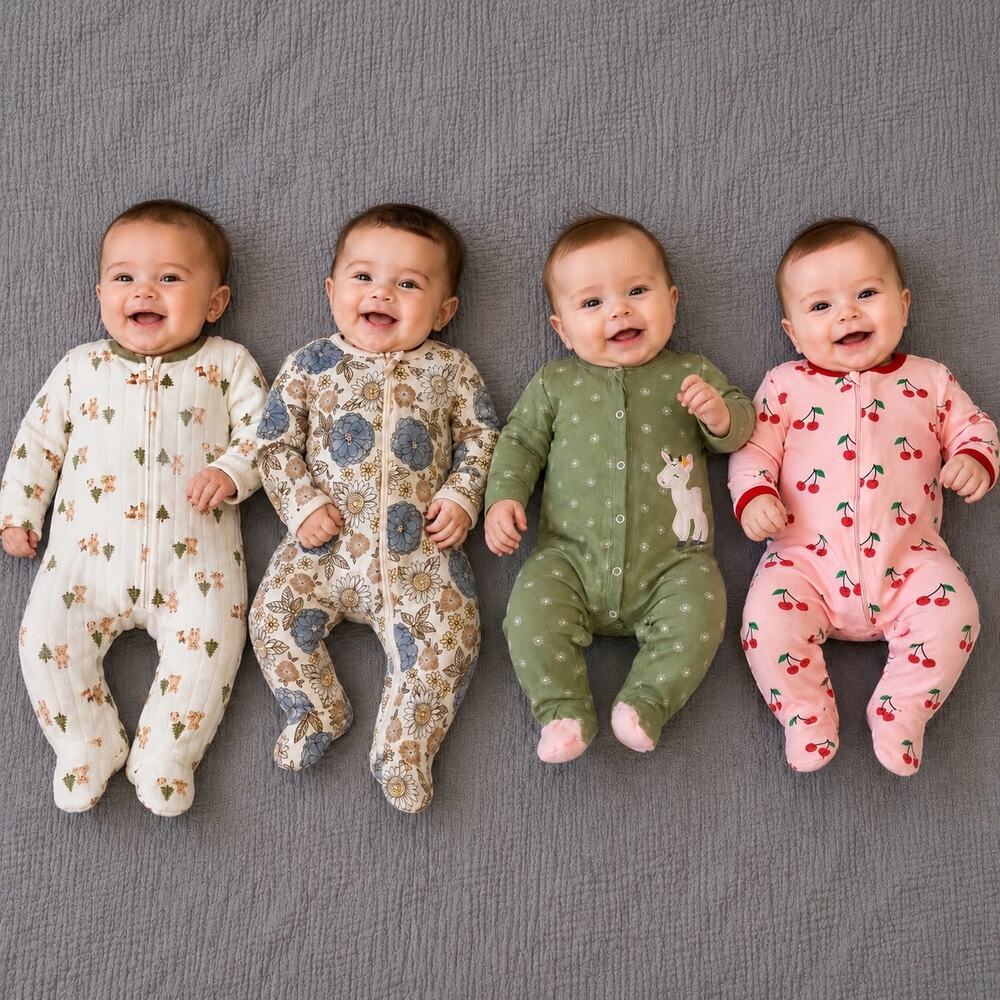 Baby Sleeper Bundle 6-9M Chickpea Gerber Carter’s Wonder Nation Footed Pajamas